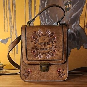Disturbia Brown Floral Crossbody Purse